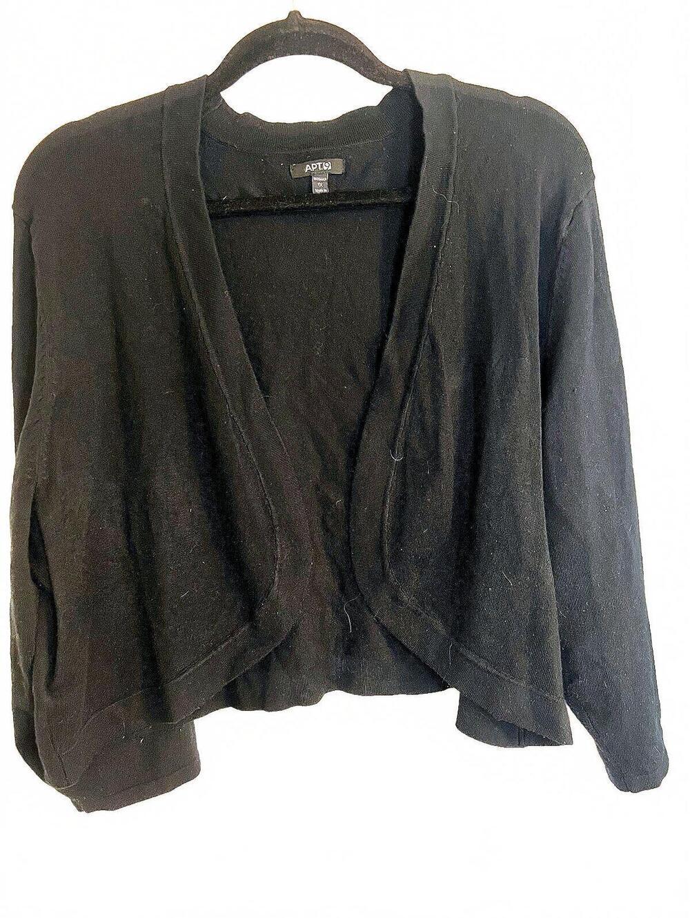Apt. 9 Women's Black Open Front Cardigan Sweater Size 1X